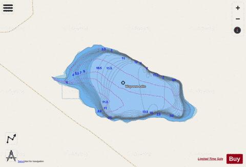 Wapoose Lake depth contour Map - i-Boating App - Streets