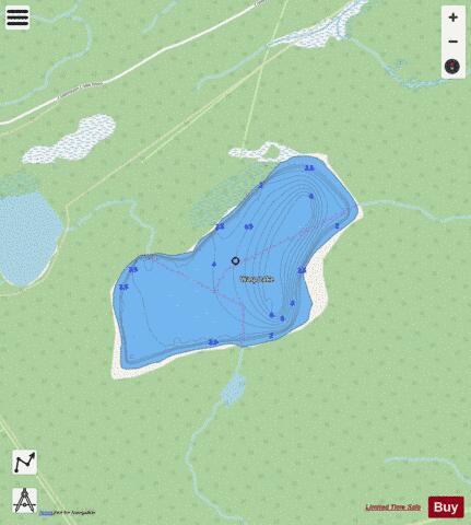 Wasp Lake depth contour Map - i-Boating App - Streets