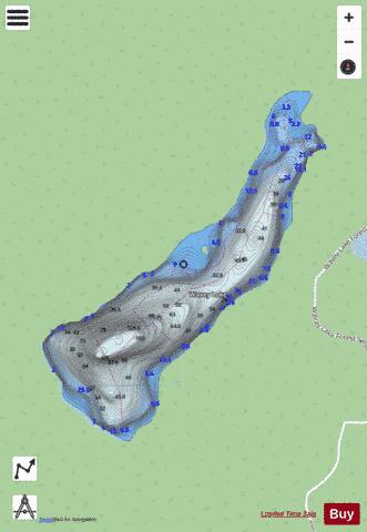 Wavey Lake depth contour Map - i-Boating App - Streets