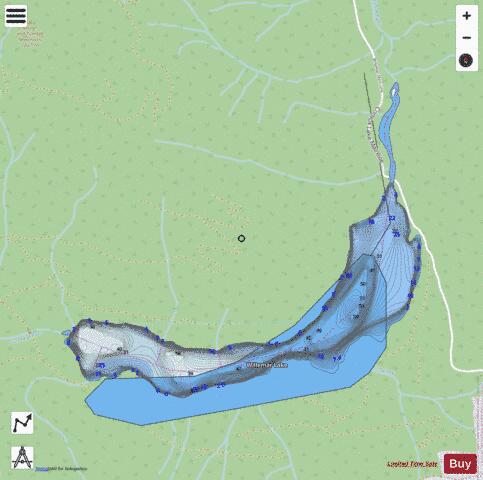 Willemar Lake depth contour Map - i-Boating App - Streets