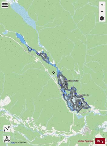 Wolverine Lakes depth contour Map - i-Boating App - Streets