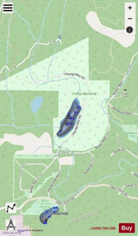 Young Lake depth contour Map - i-Boating App - Streets