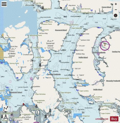 Prince Regent Inlet Marine Chart - Nautical Charts App - Streets