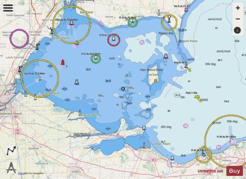 Pelee Passage to\a la Detroit River Marine Chart - Nautical Charts App - Streets