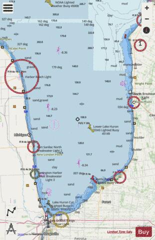 Lake Huron\Lac Huron (Southern Portion\Partie sud) Marine Chart - Nautical Charts App - Streets
