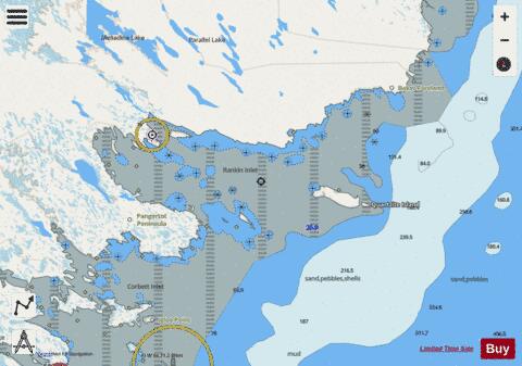 Marble Island to/a Rankin Inlet Marine Chart - Nautical Charts App - Streets
