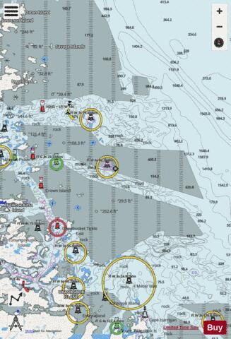 Nunaksuk Island to Calf,Cow and Bull Islands Marine Chart - Nautical Charts App - Streets
