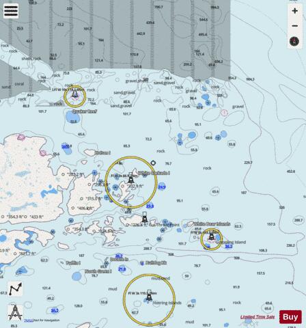Cut Throat Island to/\xE0 Quaker Hat Marine Chart - Nautical Charts App - Streets