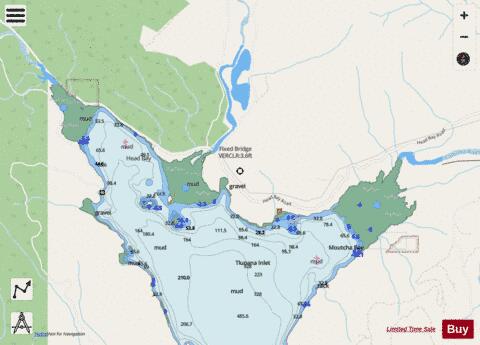Head of Tlupana Inlet Marine Chart - Nautical Charts App - Streets