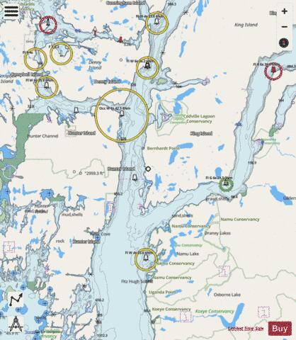 Fitz Hugh Channel to Lama Passage Marine Chart - Nautical Charts App - Streets