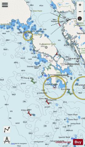 Caama\xF1o to/\xE0 Nepean Sound Marine Chart - Nautical Charts App - Streets