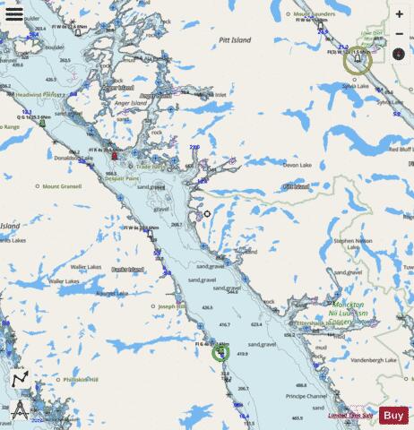Principe Channel Southern Portion\Partie Sud (part 1 of 2) Marine Chart - Nautical Charts App - Streets