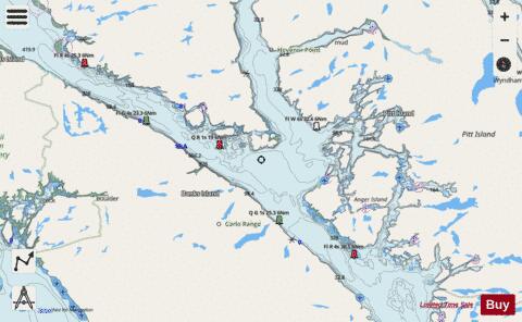 Principe Channel Central Portion\Partie Centrale and\et Petrel Channel Marine Chart - Nautical Charts App - Streets