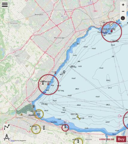 Toronto to/\xE0 Hamilton Marine Chart - Nautical Charts App - Streets