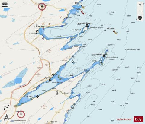 Harbour Grace and/et Carbonear Marine Chart - Nautical Charts App - Streets