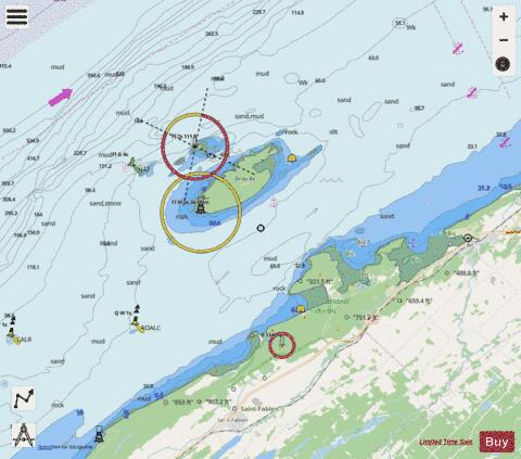 Chenal du Bic et les approches\and approaches Marine Chart - Nautical Charts App - Streets