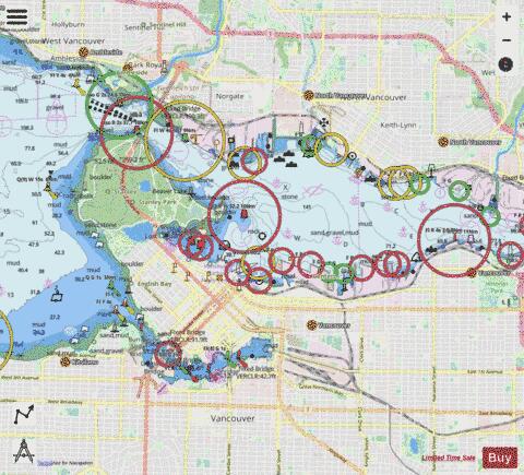 Vancouver Harbour, Western Portion\Partie Ouest Marine Chart - Nautical Charts App - Streets