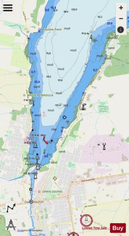 Owen Sound Harbour Marine Chart - Nautical Charts App - Streets