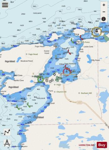 Fogo Harbour Marine Chart - Nautical Charts App - Streets