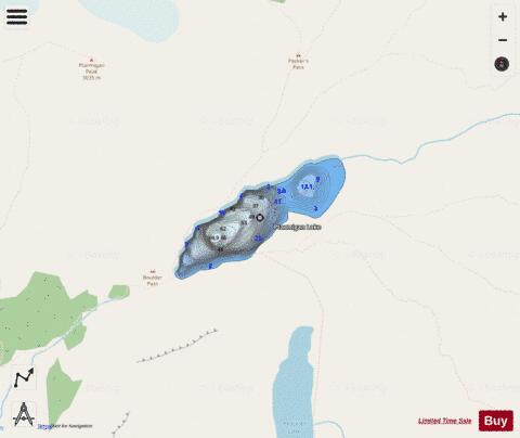Ptarmigan Lake depth contour Map - i-Boating App - Streets