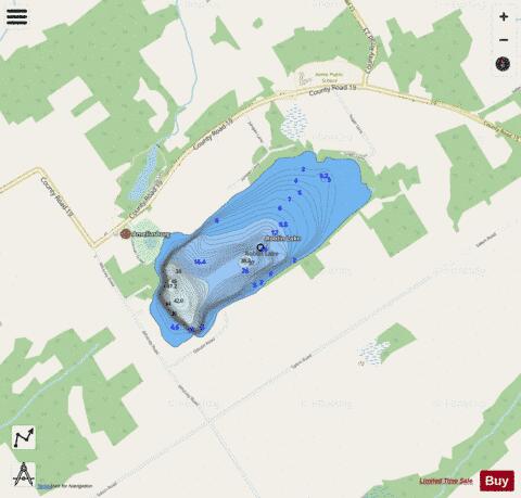 Roblin Lake depth contour Map - i-Boating App - Streets