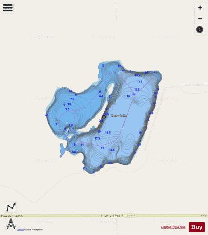 Arrow Lake depth contour Map - i-Boating App - Streets