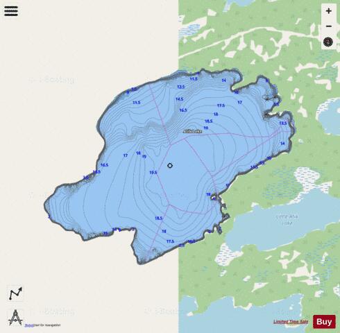 Atik Lake depth contour Map - i-Boating App - Streets