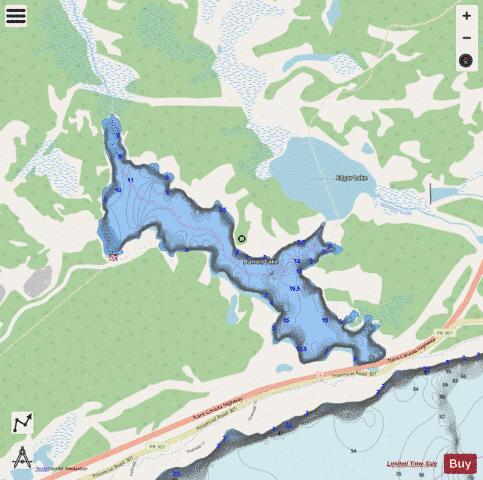 Barren Lake depth contour Map - i-Boating App - Streets
