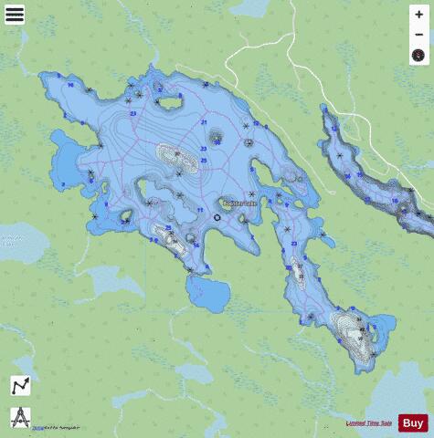 Booster Lake depth contour Map - i-Boating App - Streets