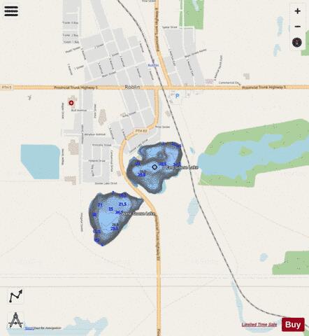 East Goose Lake depth contour Map - i-Boating App - Streets