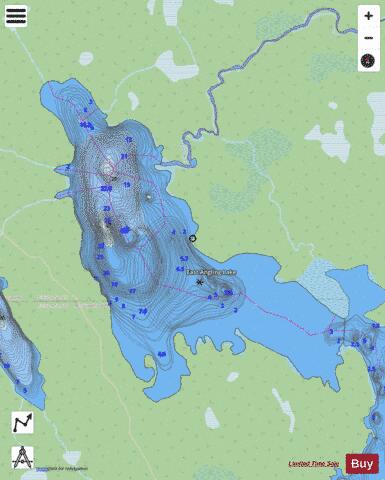 East Angling Lake depth contour Map - i-Boating App - Streets