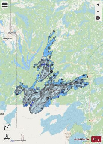 Lake Athapapuskow depth contour Map - i-Boating App - Streets