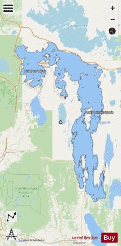 Lake Winnipegosis depth contour Map - i-Boating App - Streets