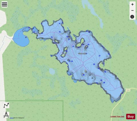 Shoe Lake depth contour Map - i-Boating App - Streets