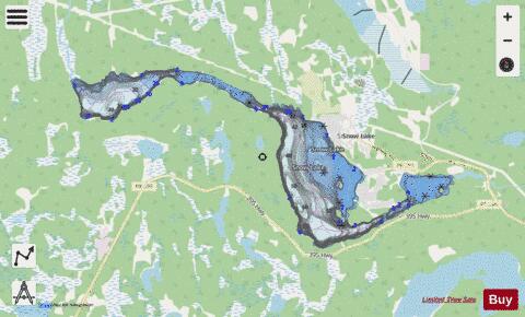 Snow Lake depth contour Map - i-Boating App - Streets
