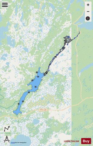 Grass River + Tramping Lake depth contour Map - i-Boating App - Streets