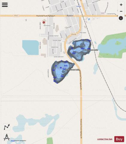 West Goose Lake depth contour Map - i-Boating App - Streets