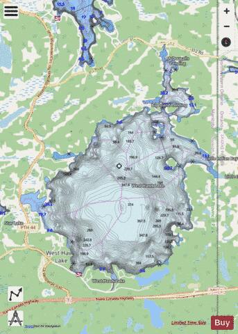 Westhawk Lake depth contour Map - i-Boating App - Streets