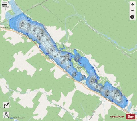 Lac Baker depth contour Map - i-Boating App - Streets