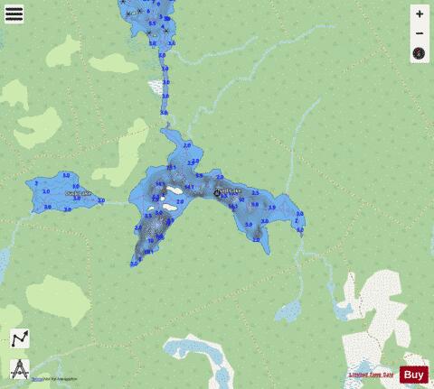 Hurd Lake depth contour Map - i-Boating App - Streets