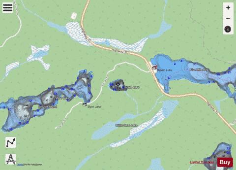Grant / Little Shoe Lake depth contour Map - i-Boating App - Streets