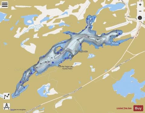War Eagle Lake depth contour Map - i-Boating App - Streets