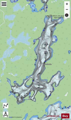 Hillock Lake depth contour Map - i-Boating App - Streets