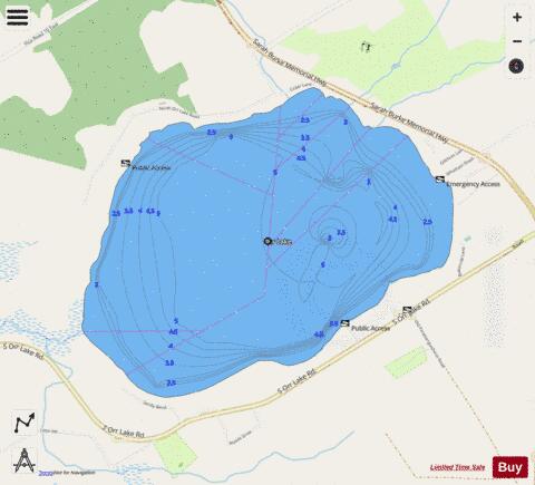 Orr Lake depth contour Map - i-Boating App - Streets