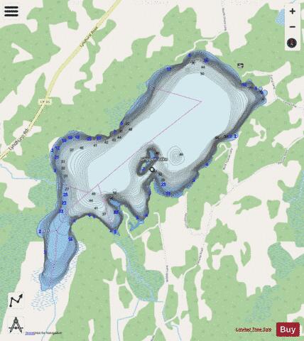 Grippen Lake depth contour Map - i-Boating App - Streets