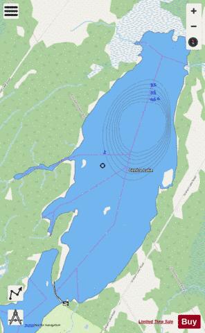Centre Lake depth contour Map - i-Boating App - Streets