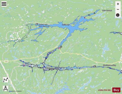 Kawigamog Lake depth contour Map - i-Boating App - Streets