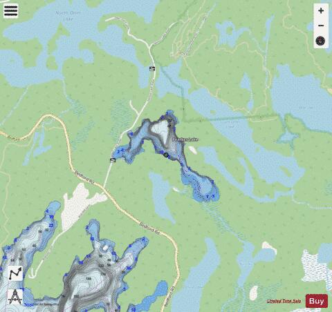 Pearkes Lake depth contour Map - i-Boating App - Streets