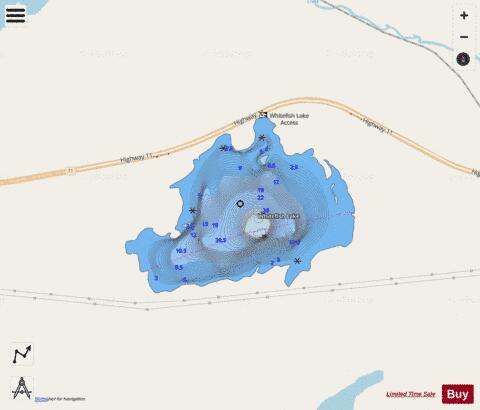 Little Whitefish Lake (lake Number Seven) depth contour Map - i-Boating App - Streets