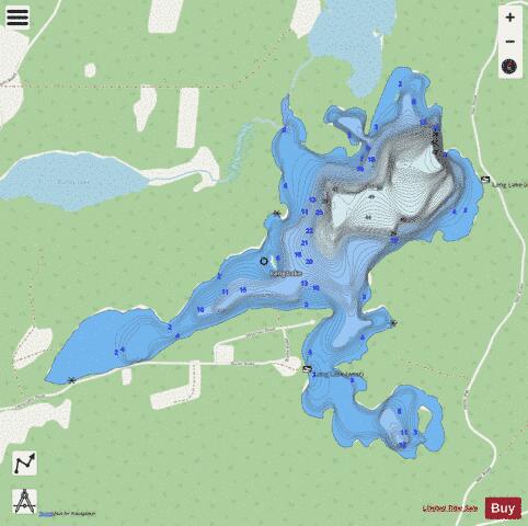 Lang Lake (Little Jackfish Lake) depth contour Map - i-Boating App - Streets